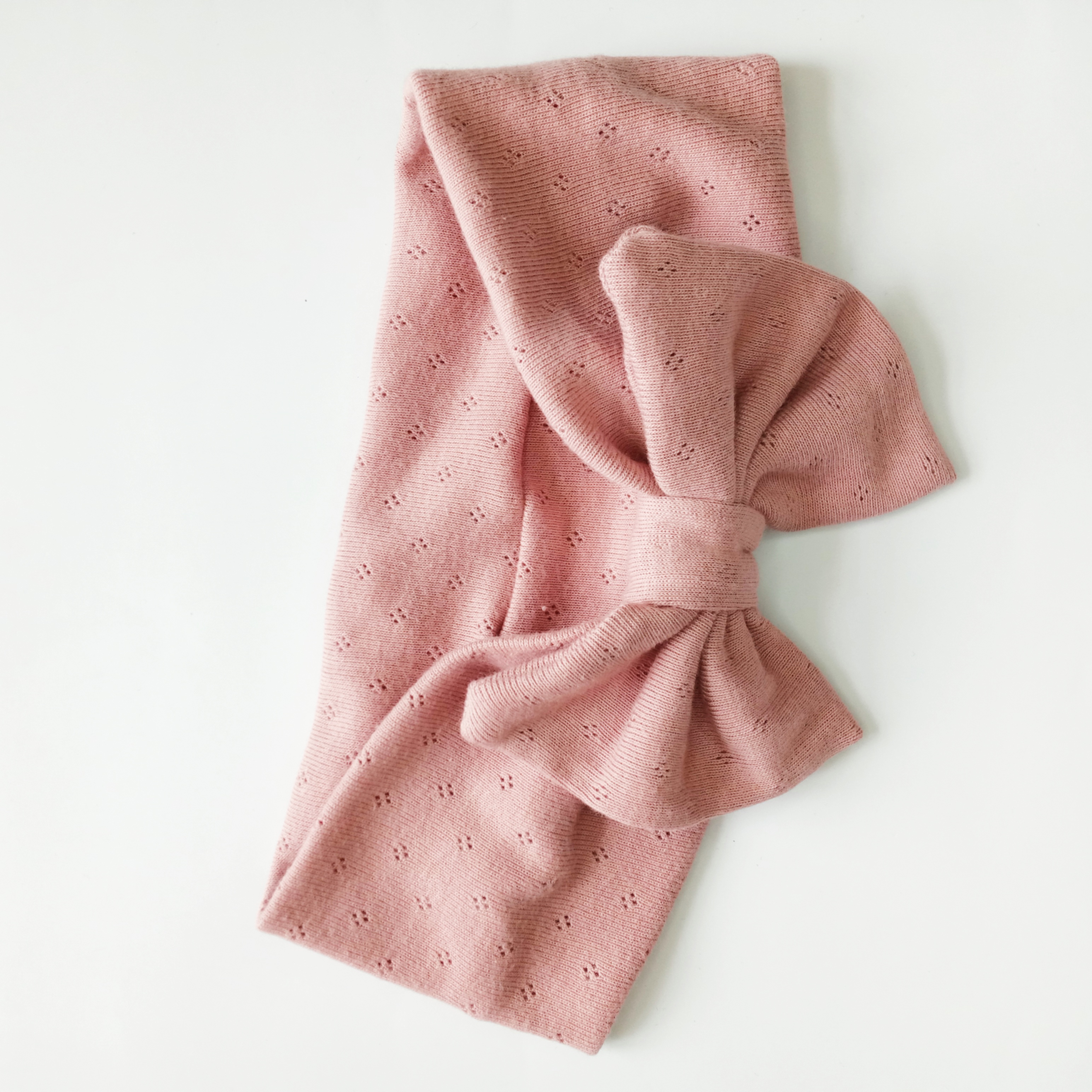 Fascia con Fiocco in Cotone Pointille Morbida 