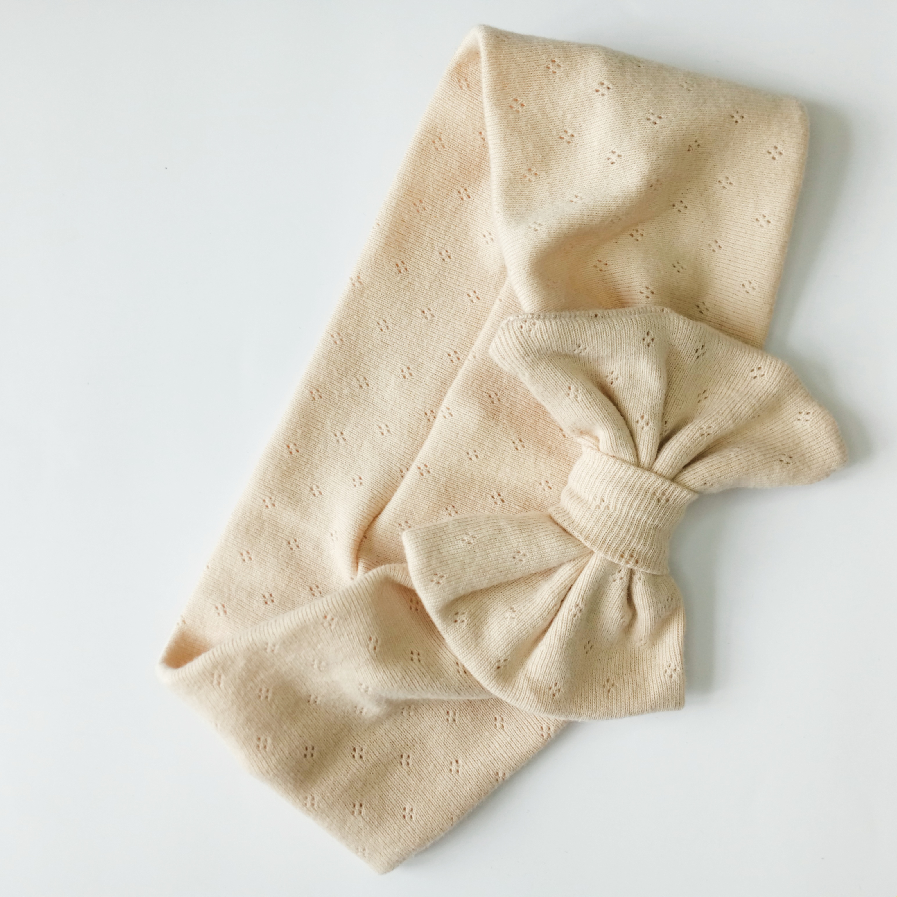 Fascia con Fiocco in Cotone Pointille Morbida 