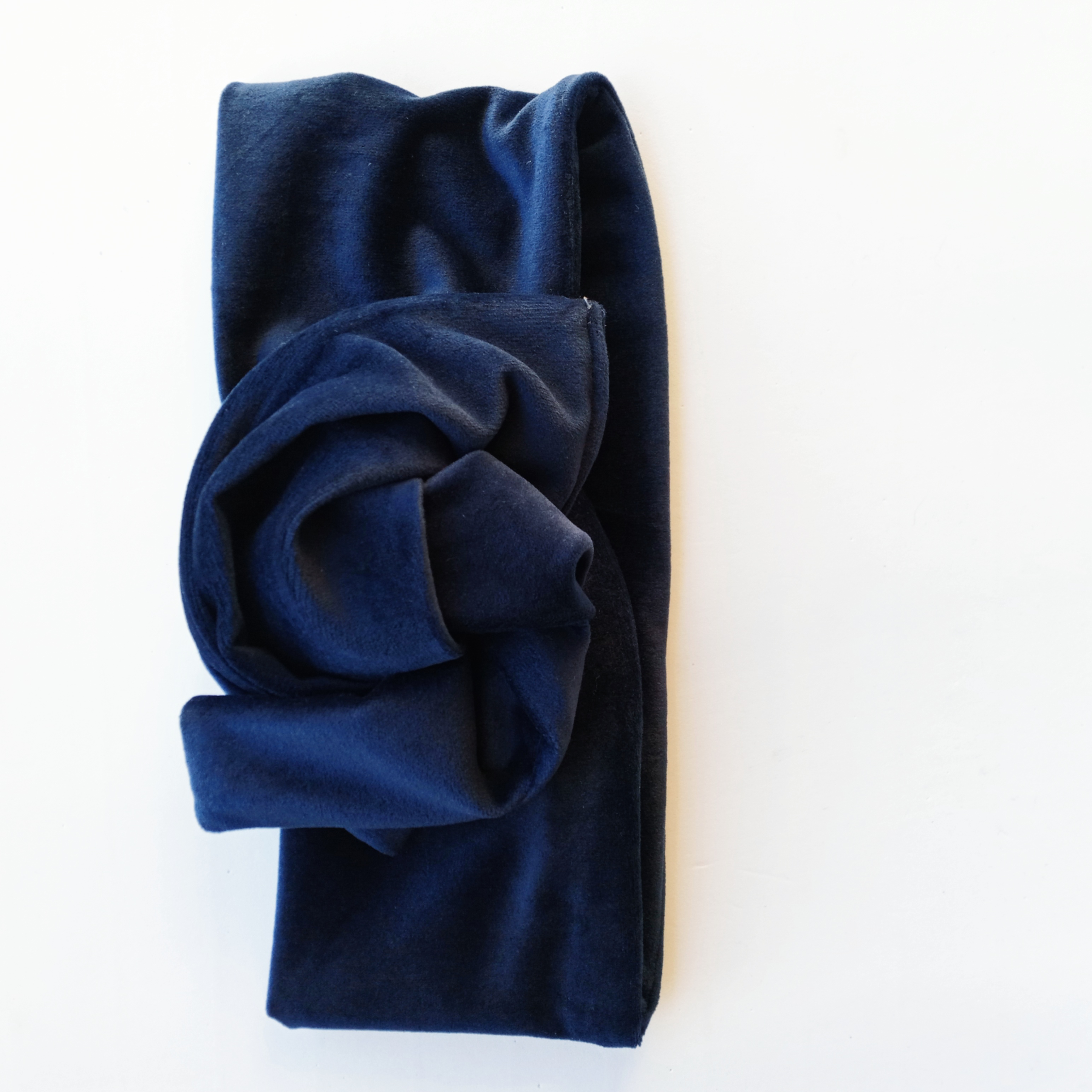 Headband Turbante in Velluto Velvet Blu Fascia Modellabile