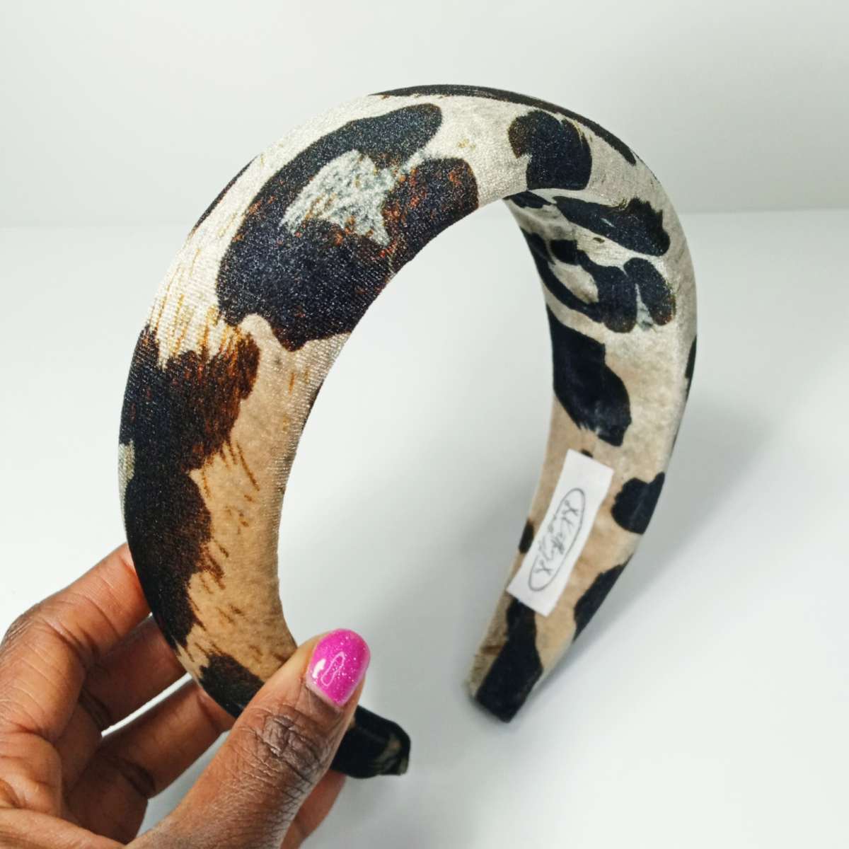 Cerchietto maculato leopardato bombato