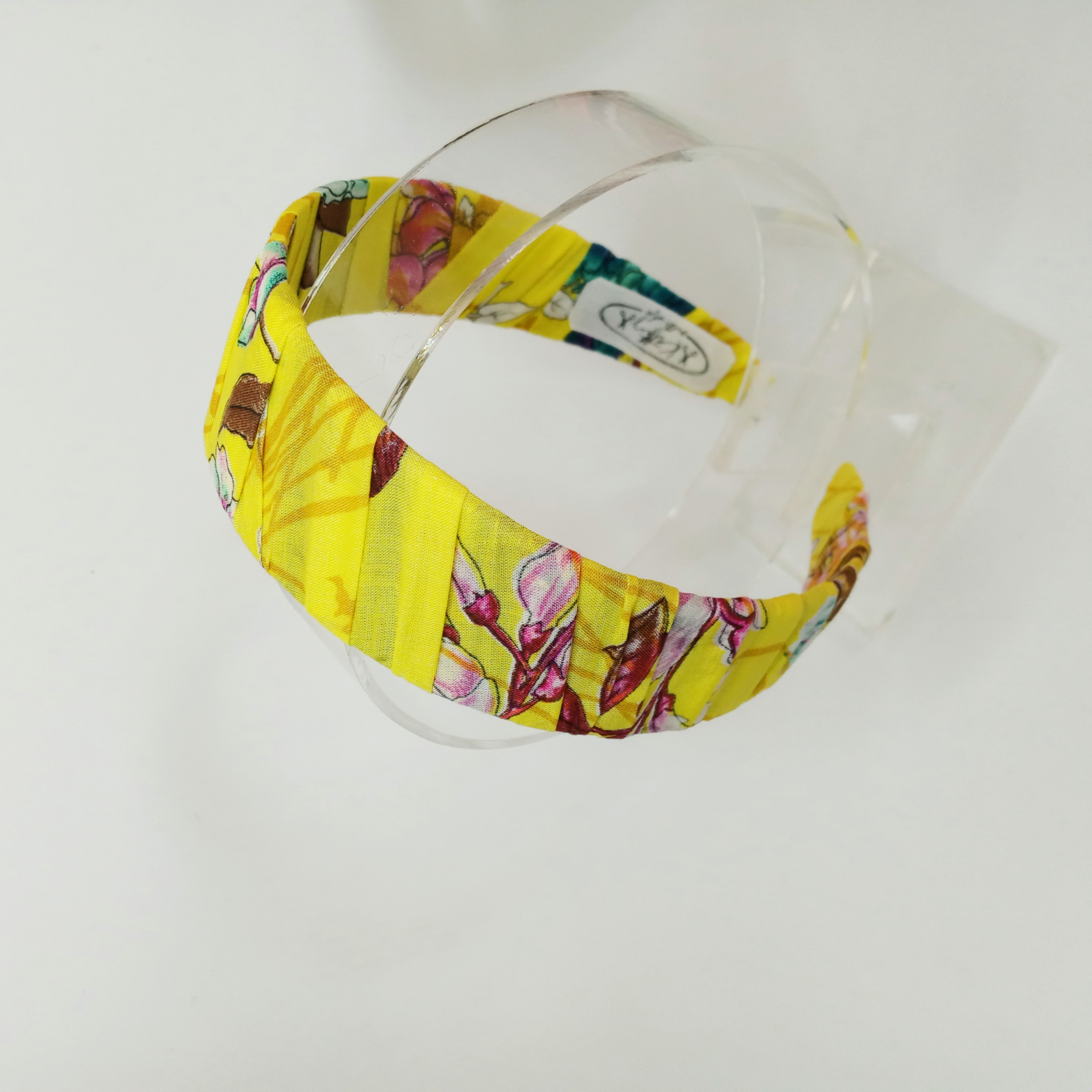 Cerchietto per Cappelli Giallo Unico fioriti floreale fatto a mano 