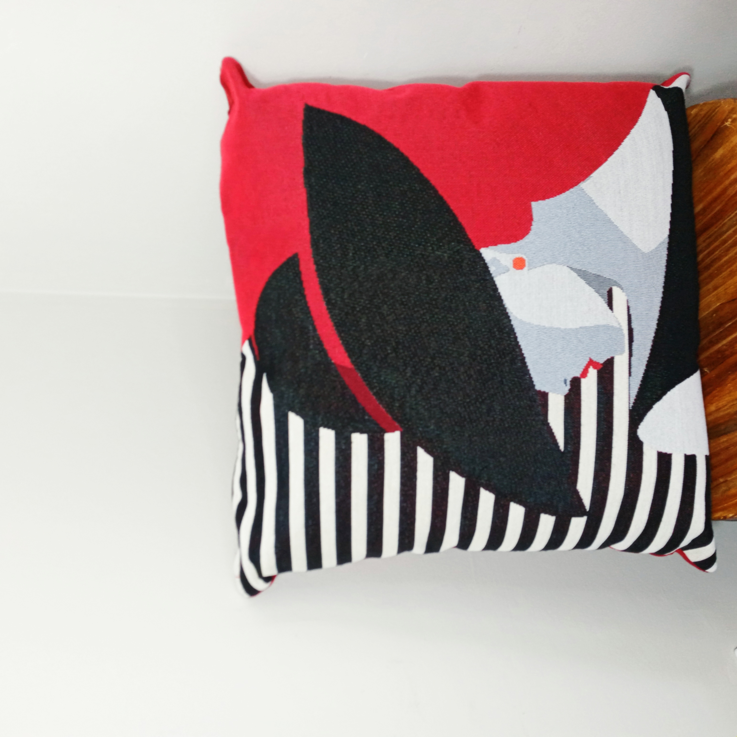 Cuscino Arredo vintage Cuscino Decorativo 45x45 Rosso Nero