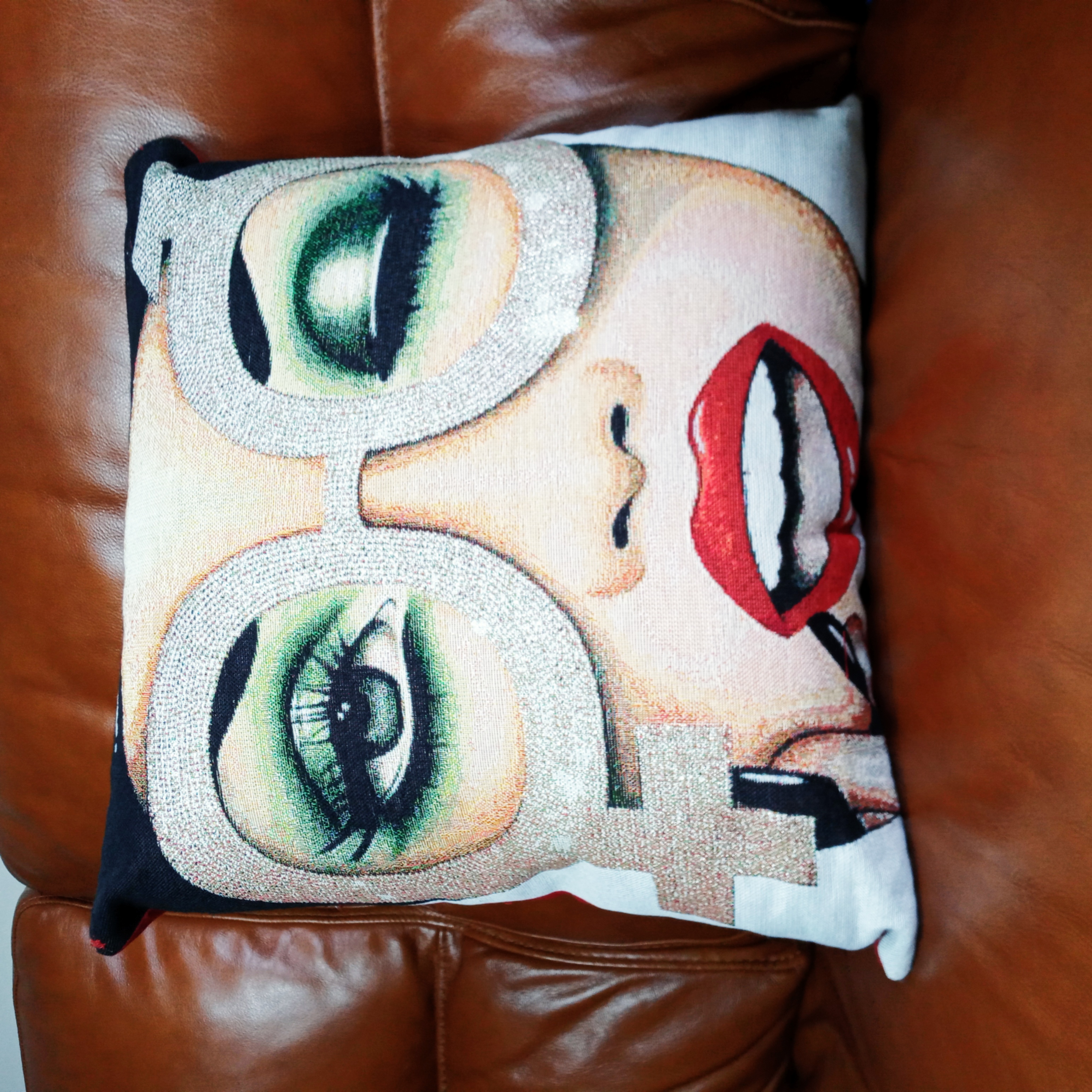 Cuscino Arredo vintage Decorativo 45x45 Rosso Nero