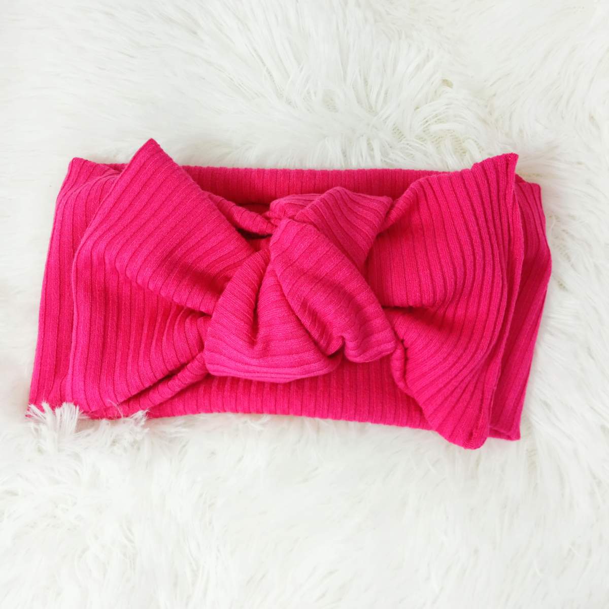 Fascia fucsia a coste con fiocco