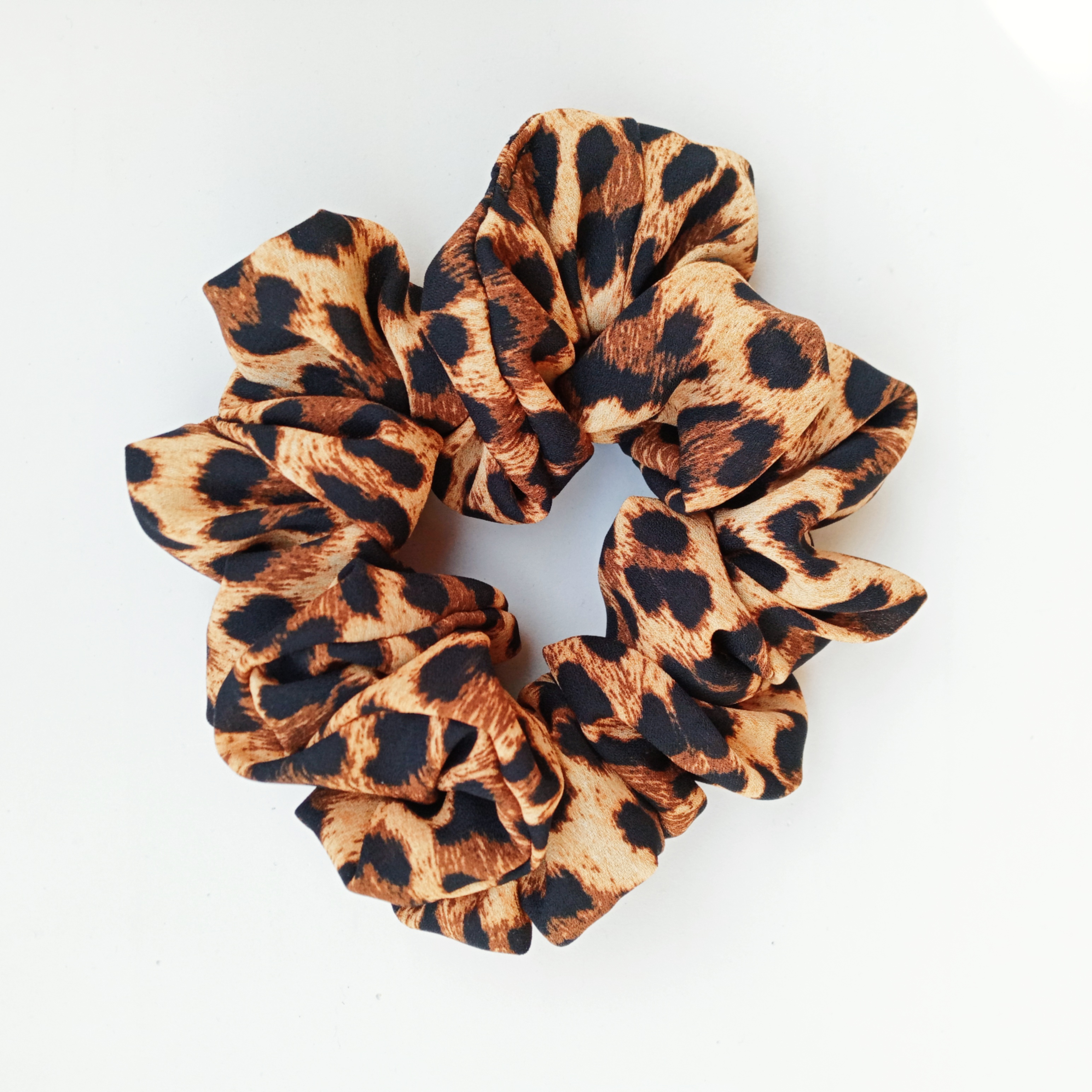 Elastico per Capelli Leopardato Marrone Maculato Fatto a Mano